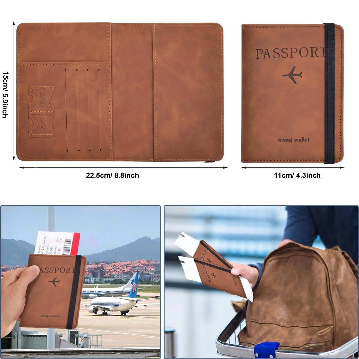 Travel Passport Holder & Wallet Case – Passport Cover for Men & Women