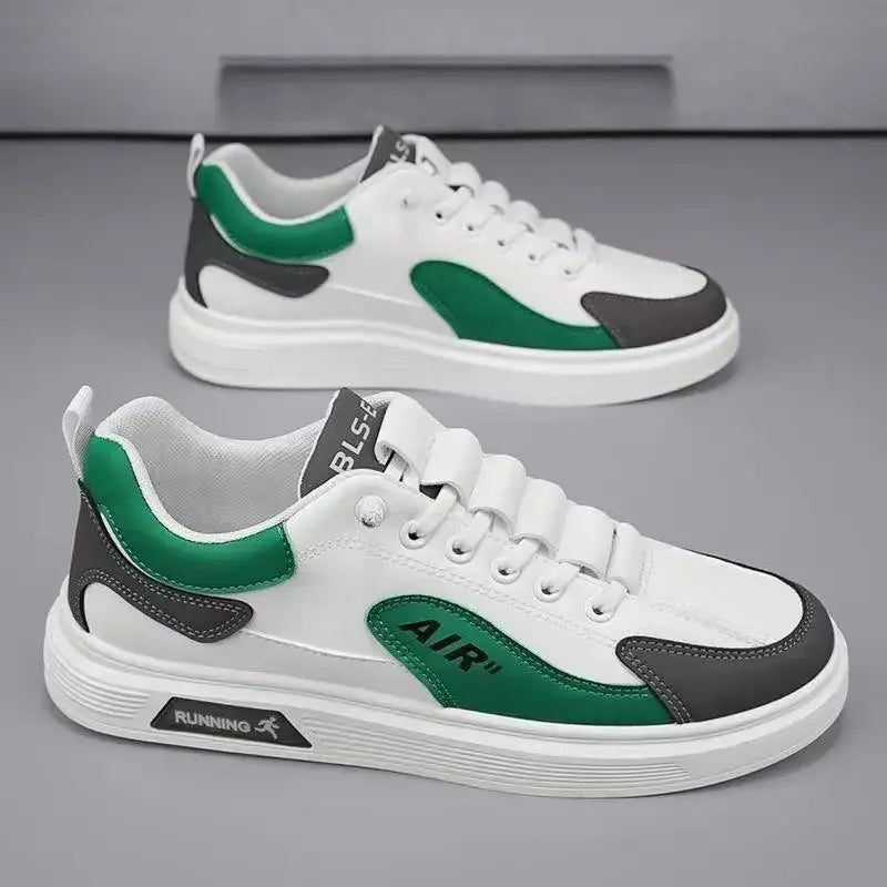 Men's Low Top Leather Sneakers - Fashionable Running & Casual Lace