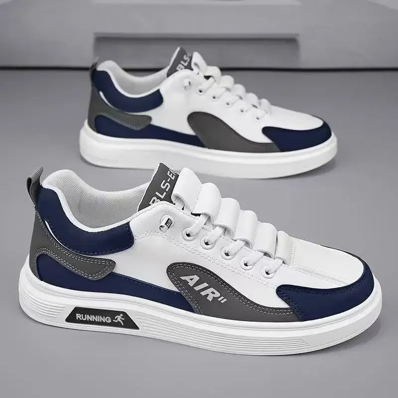 Men's Low Top Leather Sneakers - Fashionable Running & Casual Lace