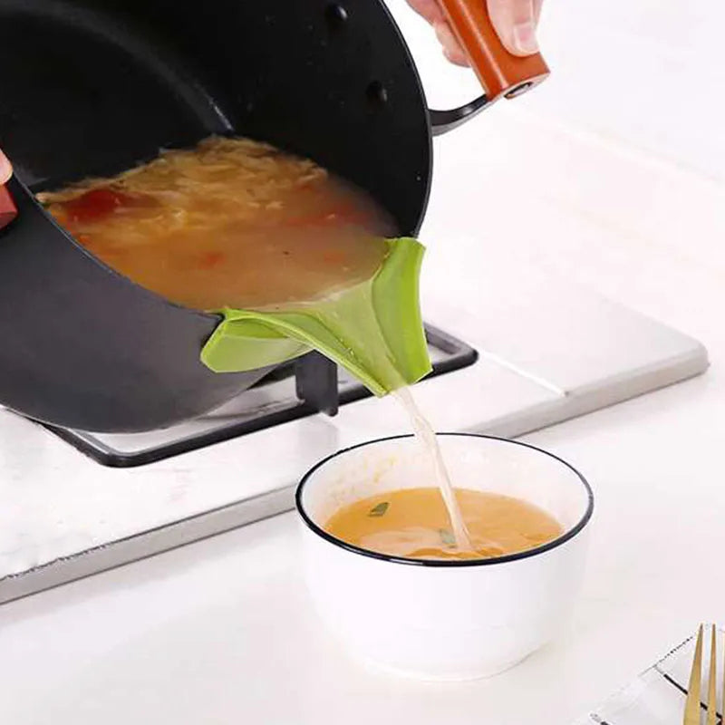 Kitchen Funnel with Anti-Splash Edge and Liquid Streamer Spout, Anti-Spill Pouring ToolKitchen Funnel with Anti-Splash Edge and Liquid Streamer Spout, Anti-Spill Pouring Tool