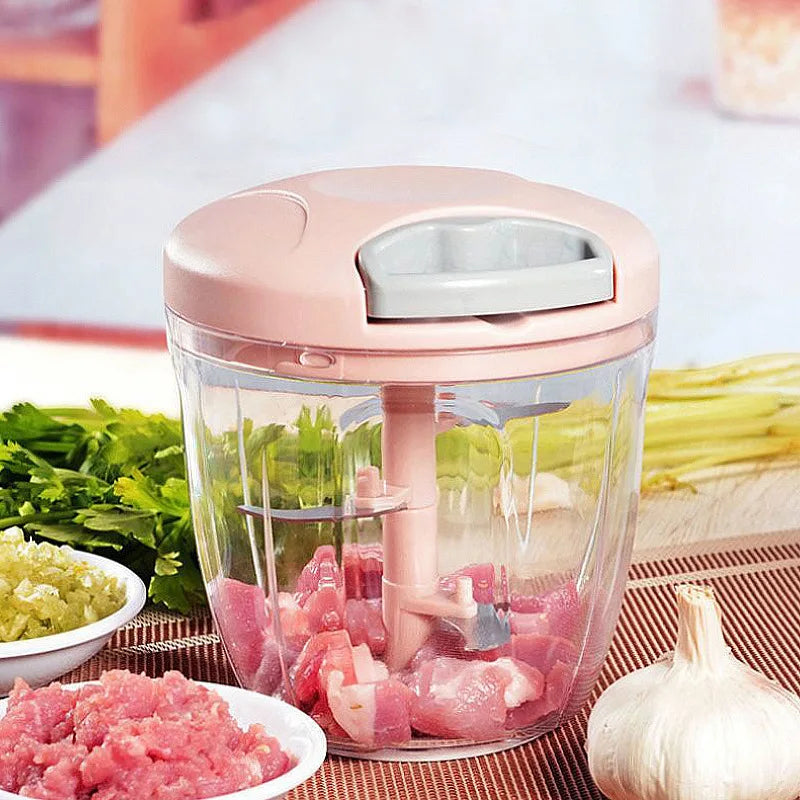 500/900ML Manual Meat Mincer Garlic Chopper Rotate Garlic Press Crusher Vegetable Onion Cutter