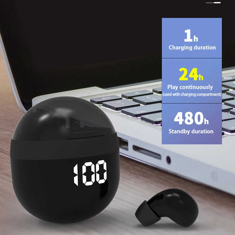 Invisible Headphones TWS Mini Earphones Wireless Bluetooth 5.3 Earbuds with Microphone Noise Reduction In-Ear Headset for Xiaomi