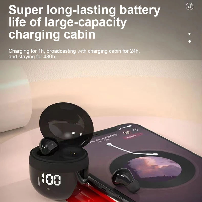 Invisible Headphones TWS Mini Earphones Wireless Bluetooth 5.3 Earbuds with Microphone Noise Reduction In-Ear Headset for Xiaomi