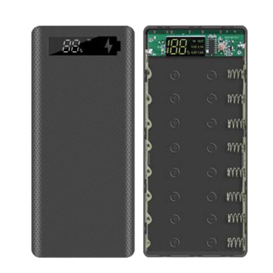 18650 Power Bank Case with LCD Display (DIY, 8-Cell, Black)"