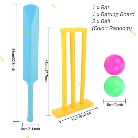 X7AC Kids Cricket Set Plastic Cricket Bat with 2 Balls & Stumps Backyard Sports