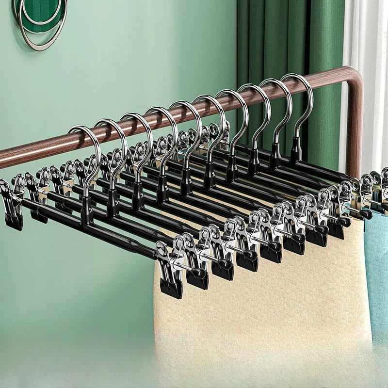 "Stainless Steel Anti-Slip Clothes Hanger Clips"