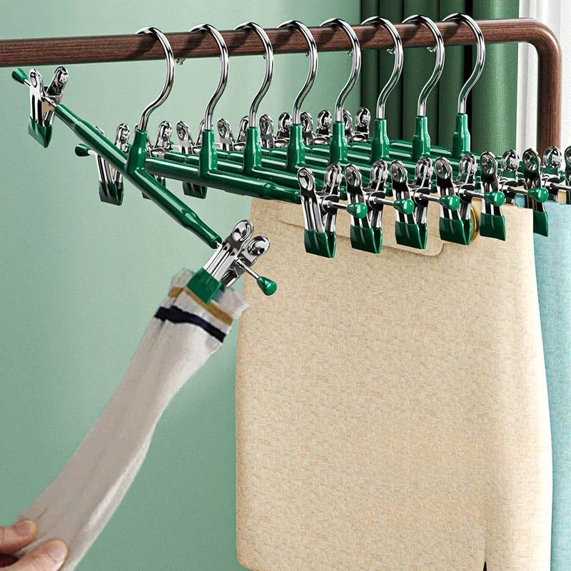 "Stainless Steel Anti-Slip Clothes Hanger Clips"