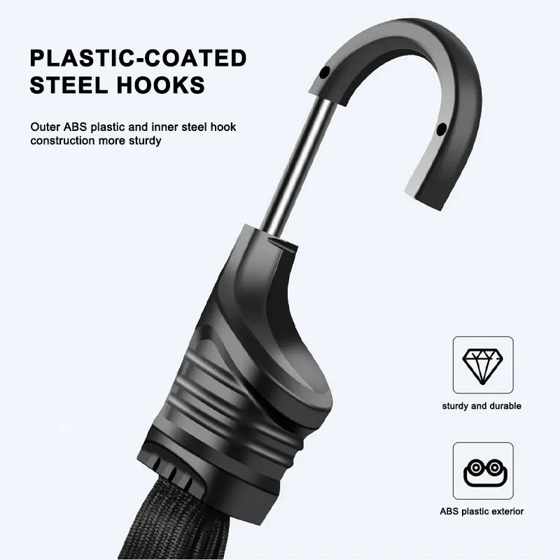 SEAMETAL 60/90CM Motorcycle Helmet Straps Hook Luggage Retractable Elastic Rope Fixed Strap Motos Helmet Luggage Net Accessories