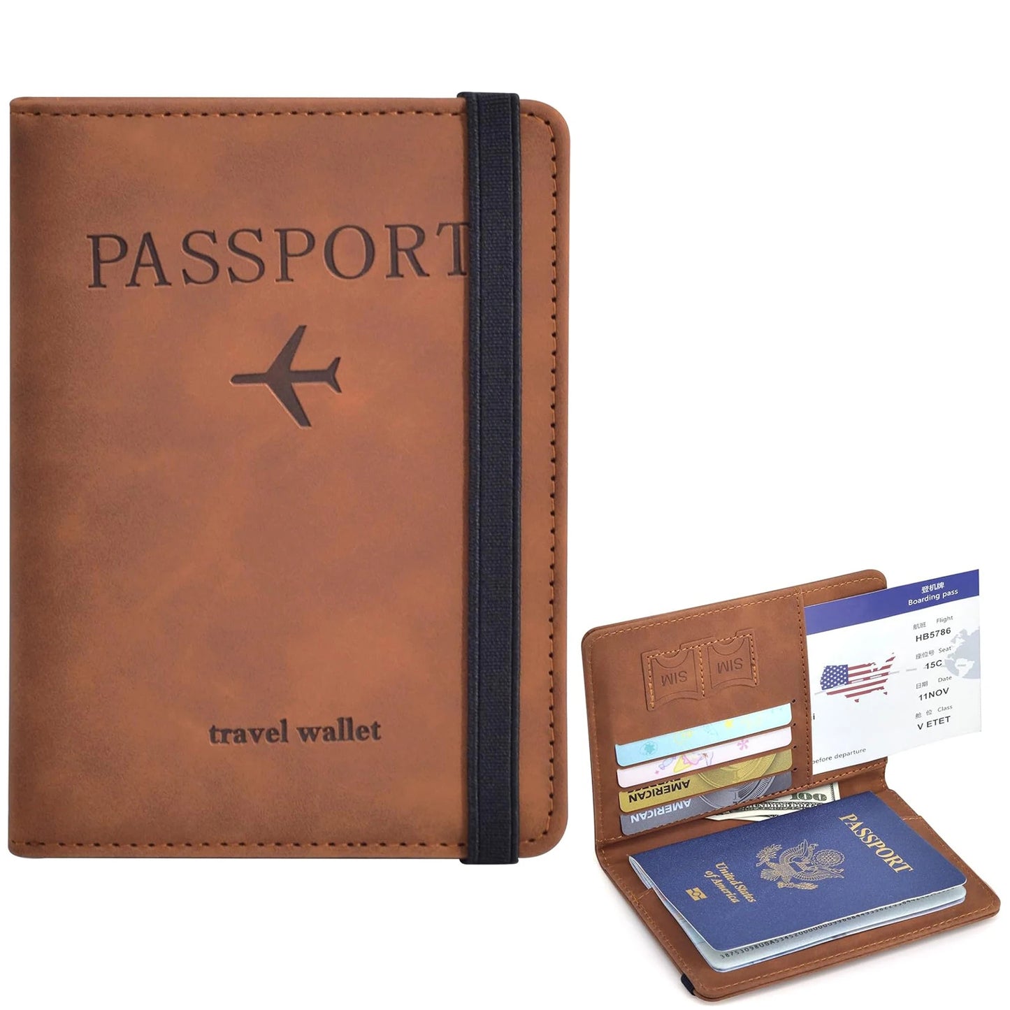 Travel Passport Holder & Wallet Case – Passport Cover for Men & Women